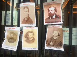 ©x Les photos de quelques communards sur les grilles de l'Odéon occupé